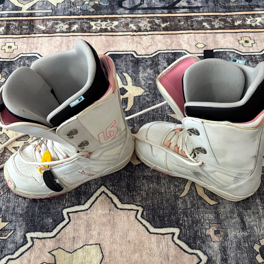 Burton White and Pink Snowboard Boots
